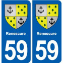 59 Renescure blason autocollant plaque stickers ville