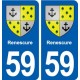 59 Renescure blason autocollant plaque stickers ville