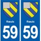 59 Rœulx blason autocollant plaque stickers ville