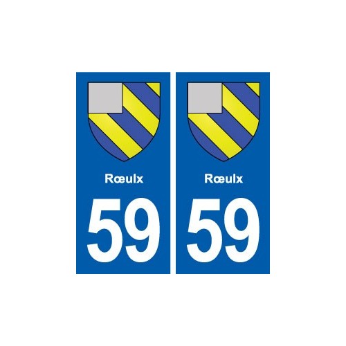 59 Rœulx blason autocollant plaque stickers ville