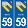59 Rœulx blason autocollant plaque stickers ville