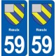 59 Rœulx blason autocollant plaque stickers ville