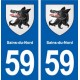 59 Sains-du-Nord blason autocollant plaque stickers ville