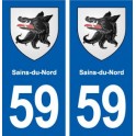 59 Sains-du-Nord blason autocollant plaque stickers ville