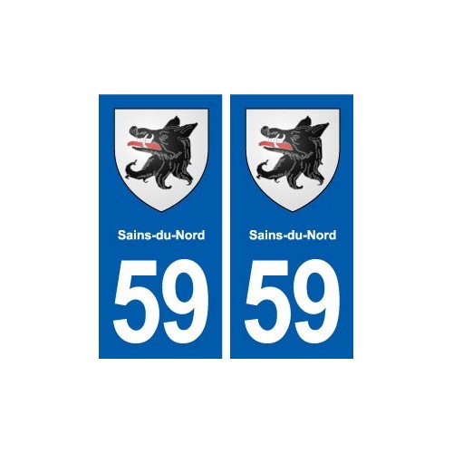 59 Sains-du-Nord blason autocollant plaque stickers ville