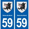 59 Sains-du-Nord blason autocollant plaque stickers ville