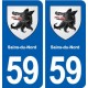 59 Sains-du-Nord blason autocollant plaque stickers ville