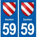 59 Saultain blason autocollant plaque stickers ville