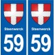 59 Steenwerck blason autocollant plaque stickers ville