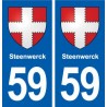59 Steenwerck blason autocollant plaque stickers ville