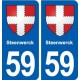 59 Steenwerck blason autocollant plaque stickers ville
