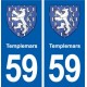 59 Templemars blason autocollant plaque stickers ville