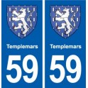 59 Templemars blason autocollant plaque stickers ville