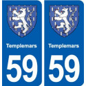 59 Templemars blason autocollant plaque stickers ville