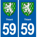 59 Thiant blason autocollant plaque stickers ville