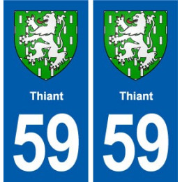 59 Thiant blason autocollant plaque stickers ville