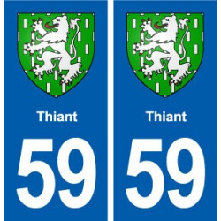 59 Thiant blason autocollant plaque stickers ville