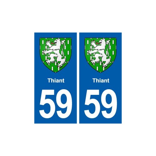 59 Thiant blason autocollant plaque stickers ville
