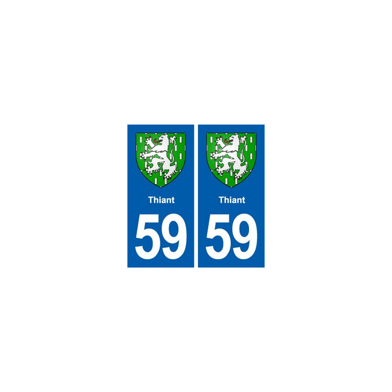 59 Thiant blason autocollant plaque stickers ville
