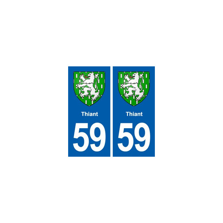 59 Thiant blason autocollant plaque stickers ville