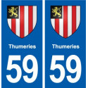 59 Thumeries blason autocollant plaque stickers ville