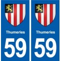 59 Thumeries blason autocollant plaque stickers ville