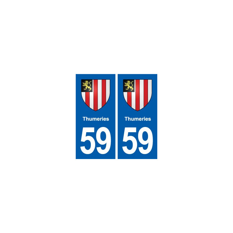 59 Thumeries blason autocollant plaque stickers ville