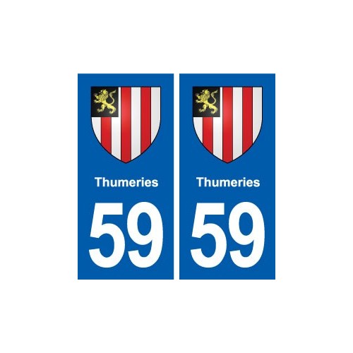 59 Thumeries blason autocollant plaque stickers ville