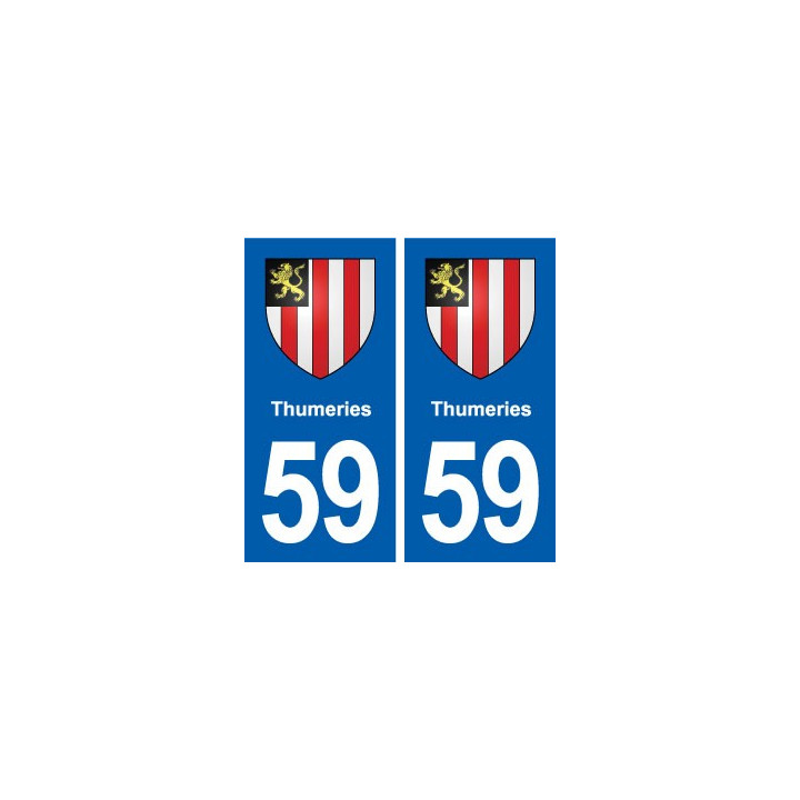 59 Thumeries blason autocollant plaque stickers ville
