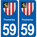 59 Thumeries blason autocollant plaque stickers ville