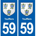 59 Toufflers blason autocollant plaque stickers ville