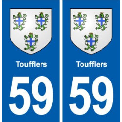 59 Toufflers blason autocollant plaque stickers ville