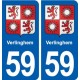 59 Verlinghem blason autocollant plaque stickers ville