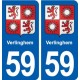 59 Verlinghem blason autocollant plaque stickers ville