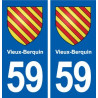 59 Vieux-Berquin blason autocollant plaque stickers ville