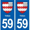 59 Trélon blason autocollant plaque stickers ville