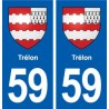 59 Trélon blason autocollant plaque stickers ville