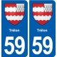 59 Trélon blason autocollant plaque stickers ville