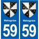 59 Wahagnies blason autocollant plaque stickers ville