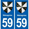 59 Wahagnies blason autocollant plaque stickers ville