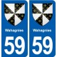 59 Wahagnies blason autocollant plaque stickers ville