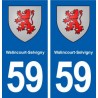 59 Walincourt-Selvigny blason autocollant plaque stickers ville
