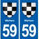 59 Warhem blason autocollant plaque stickers ville