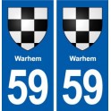 59 Warhem blason autocollant plaque stickers ville