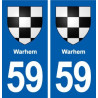 59 Warhem blason autocollant plaque stickers ville
