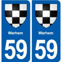 59 Warhem blason autocollant plaque stickers ville