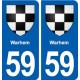 59 Warhem blason autocollant plaque stickers ville