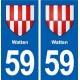 59 Watten blason autocollant plaque stickers ville