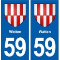 59 Watten blason autocollant plaque stickers ville
