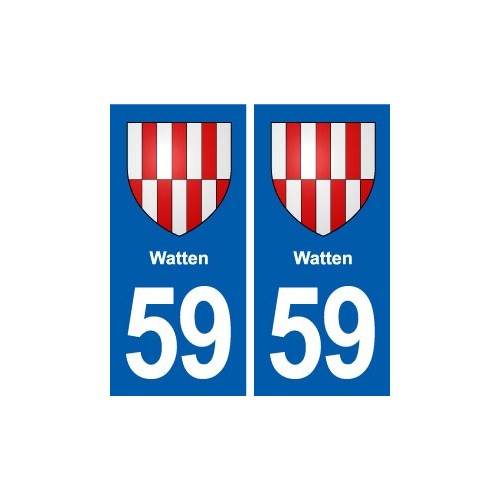 59 Watten blason autocollant plaque stickers ville
